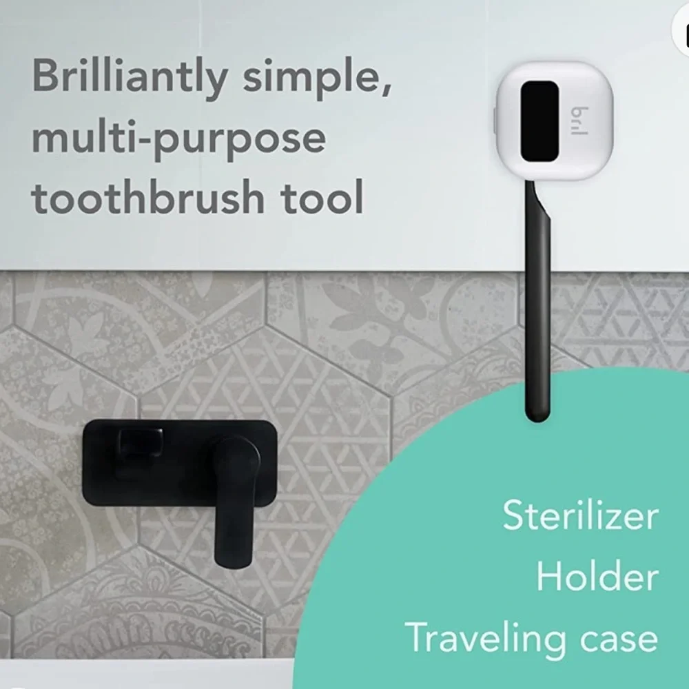 NWT Bril UV Black Toothbrush Sterilizer Kills 99% Bacteria On Your Toothbrush